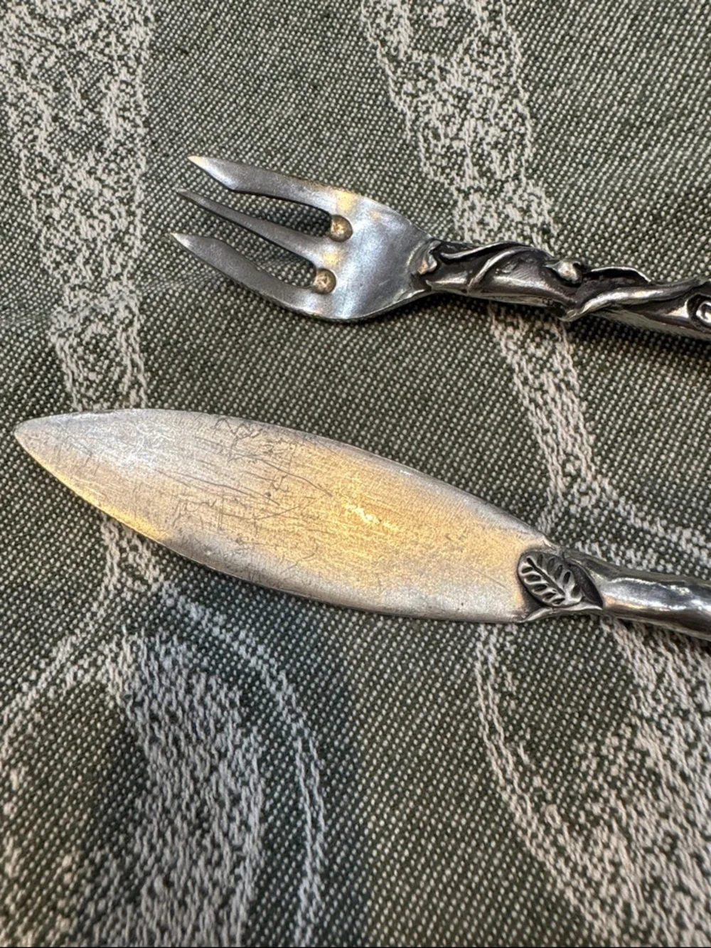 Pewter Pate and Olive fork set
